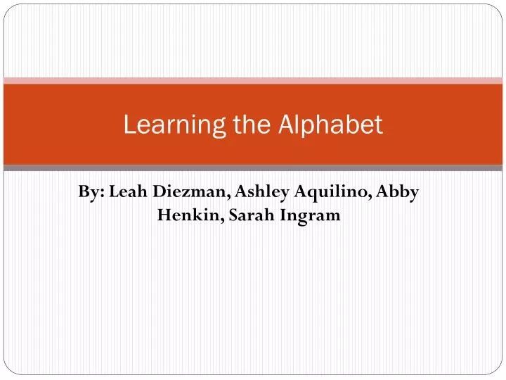 learning the alphabet