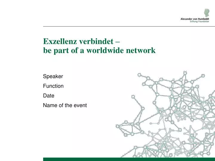 exzellenz verbindet be part of a worldwide network