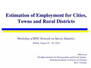 Estimation of Employment for Cities, Towns and Rural Districts
