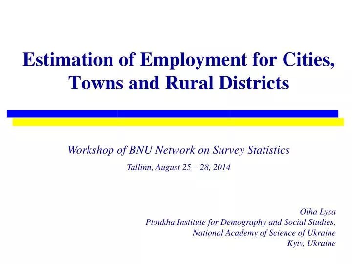 estimation of employment for cities towns and rural districts
