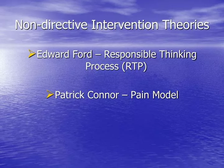 non directive intervention theories