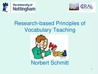 Research-based Principles of Vocabulary Teaching Norbert Schmitt