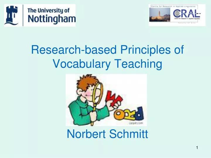 research based principles of vocabulary teaching norbert schmitt
