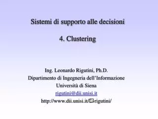sistemi di supporto alle decisioni 4 clustering
