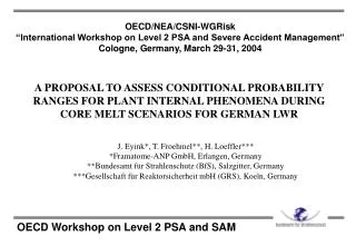 OECD Workshop on Level 2 PSA and SAM