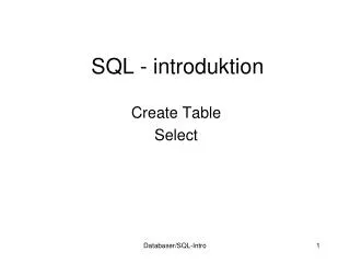 SQL - introduktion