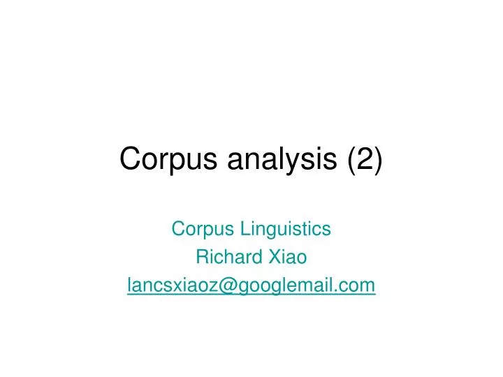 corpus analysis 2