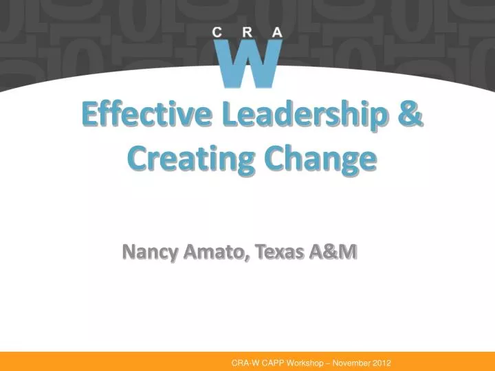 effective leadership creating change