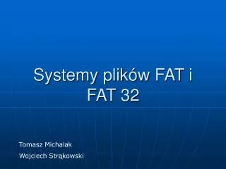 systemy plik w fat i fat 32
