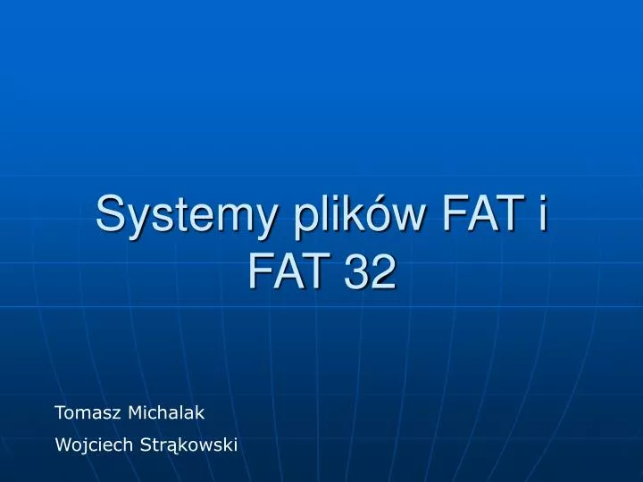 systemy plik w fat i fat 32