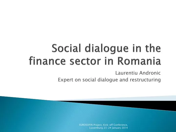 social dialogue in the finance sector in romania