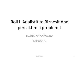 roli i analistit te biznesit dhe percaktimi i problemit