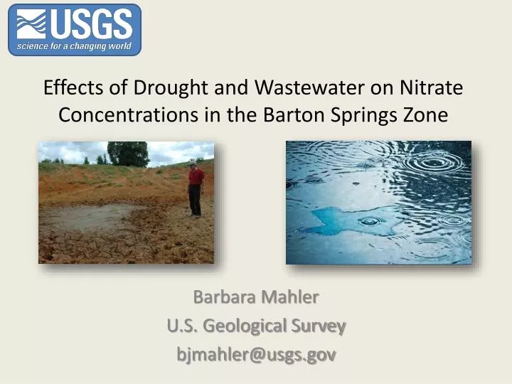 effects of drought and wastewater on nitrate concentrations in the barton springs zone