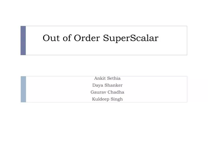 out of order superscalar