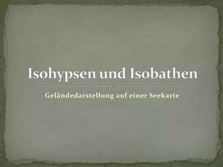 isohypsen und isobathen