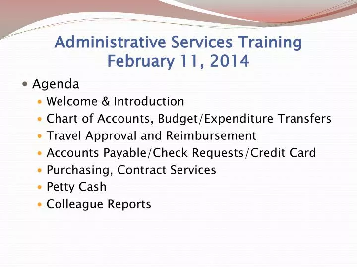 administrative services training february 11 2014
