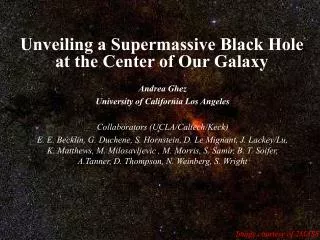 unveiling a supermassive black hole at the center of our galaxy