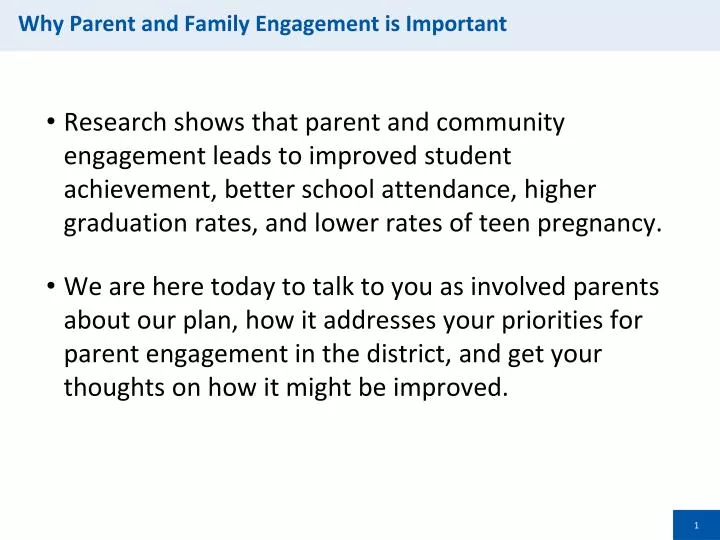 why parent and family engagement is important