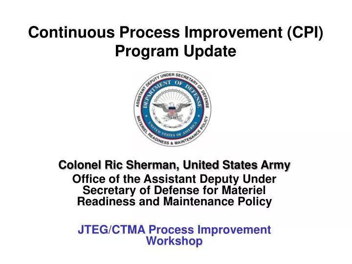 continuous process improvement cpi program update