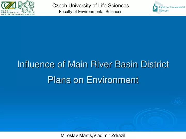 influence of main river basin district plans on environment