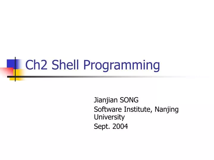 ch2 shell programming