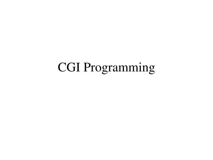 cgi programming