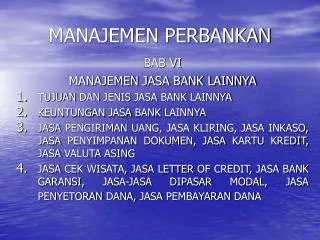 manajemen perbankan