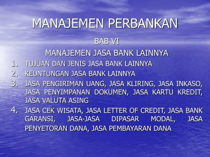 manajemen perbankan