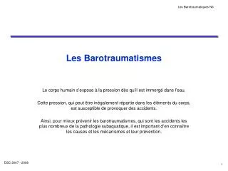 les barotraumatismes
