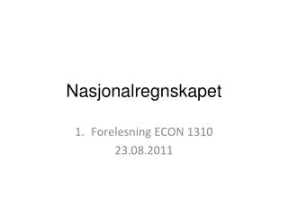 nasjonalregnskapet