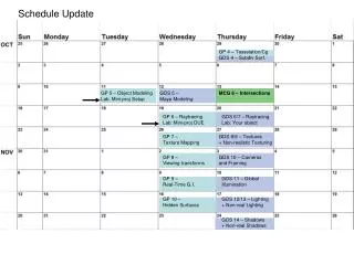 Schedule Update