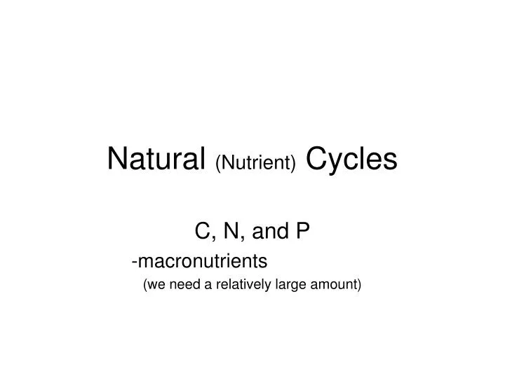 natural nutrient cycles