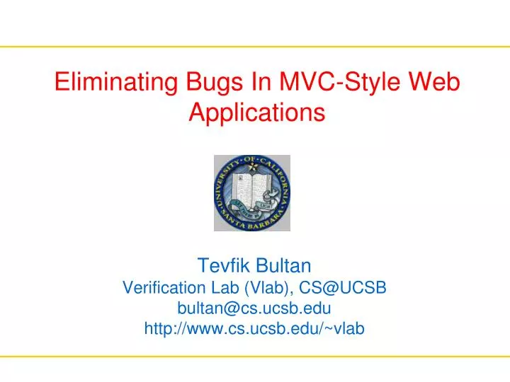 eliminating bugs in mvc style web applications