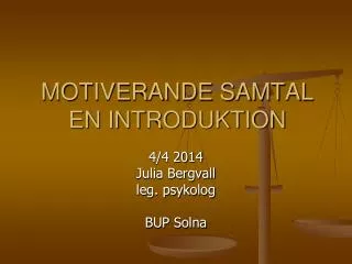 motiverande samtal en introduktion