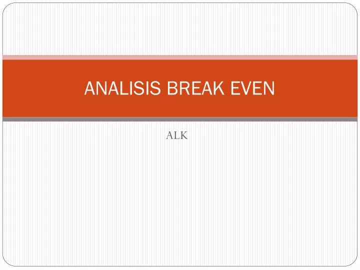 analisis break even
