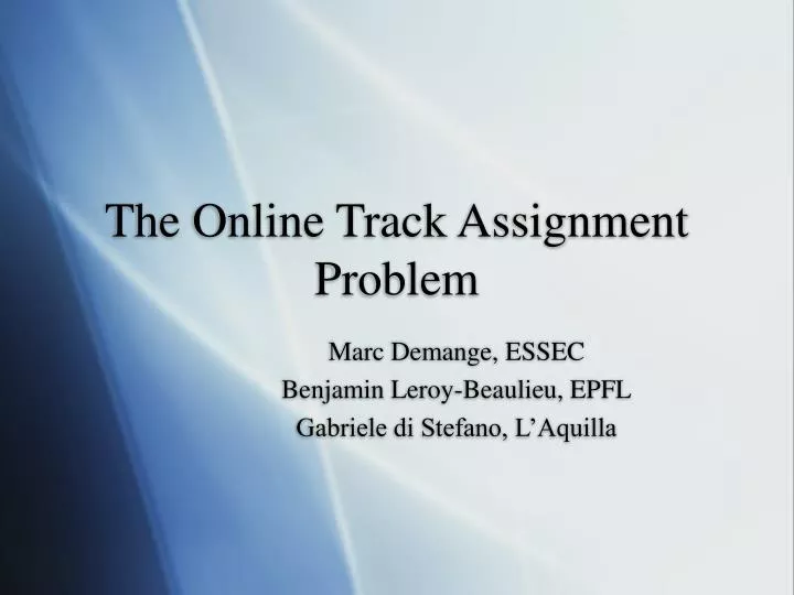 the online track assignment problem