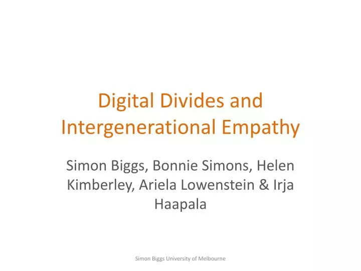 digital divides and intergenerational empathy