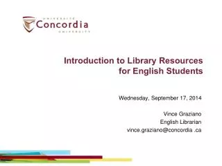 Introduction to Library Resources for English Students