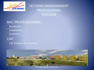 sections enseignement professionnel tertiaire
