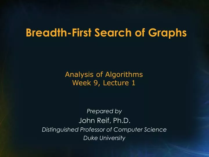 breadth first search of graphs