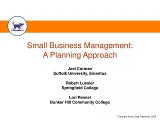 Small Business Management: A Planning Approach