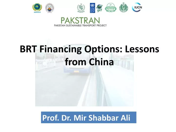 brt financing options lessons from china