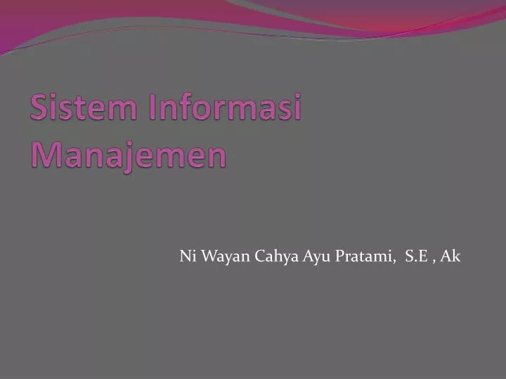 sistem informasi manajemen