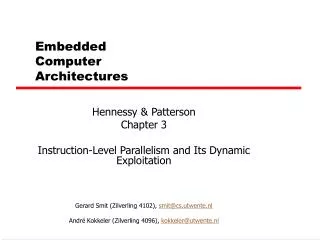 Embedded Computer Architectures