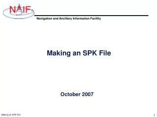 Making an SPK File