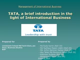 Management of International Business