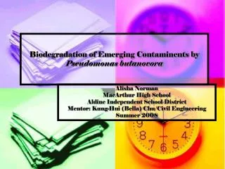 Biodegradation of Emerging Contaminents by Pseudomonas butanovora