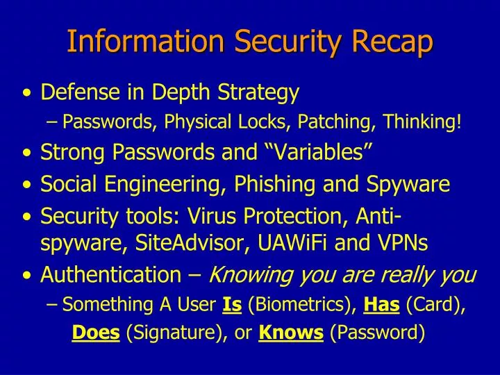 information security recap