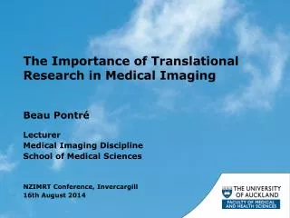 The Importance of Translational Research in Medical Imaging