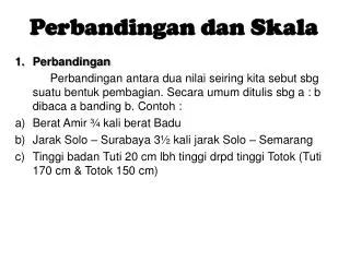 perbandingan dan skala